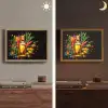 Olijfolie - Graffiti - Peper - Olijven - Modern Light Box met batterij (Wandlamp) middel -sfeer3