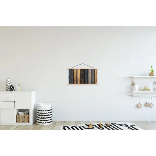 Hout - Planken - Gemengd textielposter latten blank klein -kinderkamer