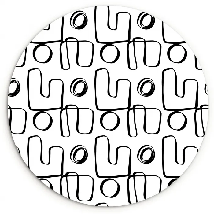 Geometrie - Zwart - Wit Wandcirkel plexiglas klein 852 -3d