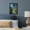 Kat - Vrouw - Bloemen - Huis fotolijst zwart zonder passe partout klein -sfeer3