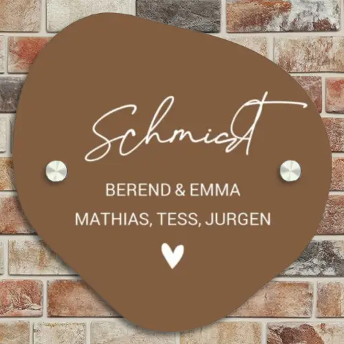 Bruin - Sierlijk Naambord Organisch middel -sfeer10