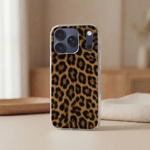 Pantervacht - Realistisch - Bruin Telefoonhoesje iPhone 17 Pro klein -sfeer2