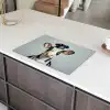 Koe - Zwart - Wit - Kok Inductie beschermer vinyl 3mm klein -sfeer8