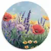 Weide - Bloemen - Kleurrijk Wandcirkel plexiglas klein -3d
