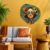 Vrouw - Bloemen - Vlinders - Natuur - Vintage Wandcirkel Organisch Plexiglas middel -sfeer4