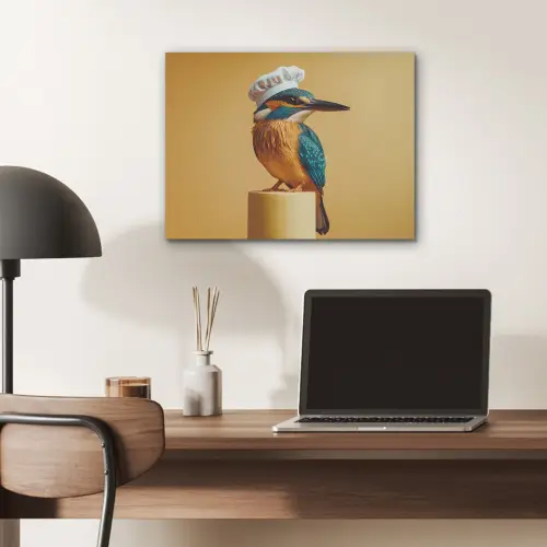 Ijsvogel - Pilaar - Koksmuts - Vogel PET vilt klein -sfeer5
