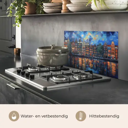 Grachten Amsterdam - Huizen - Stad - Kleurrijk keuken achterwand spatscherm klein -usp_NL