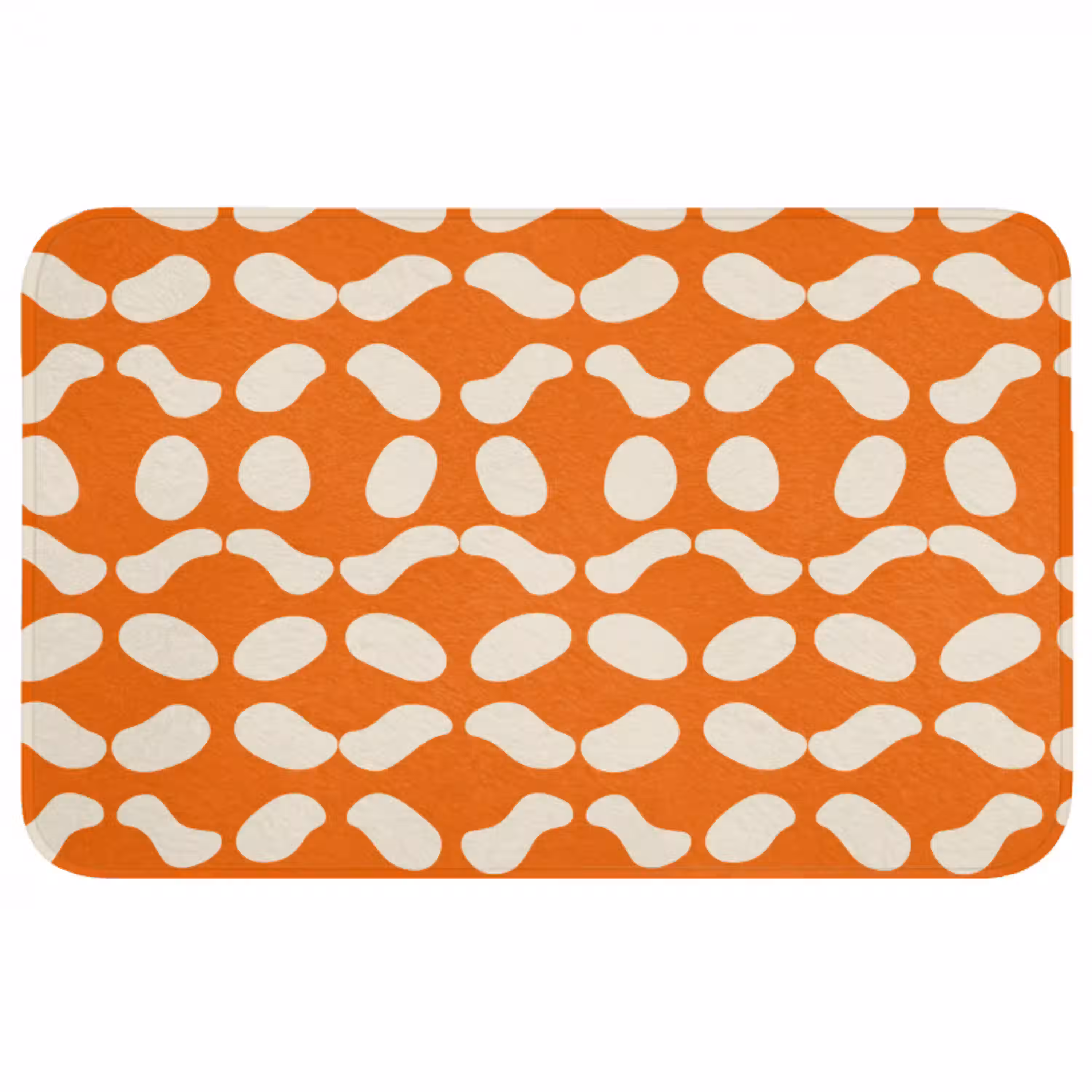 Oranje - Organische vormen - Wit WCmat middel 1009 -3d