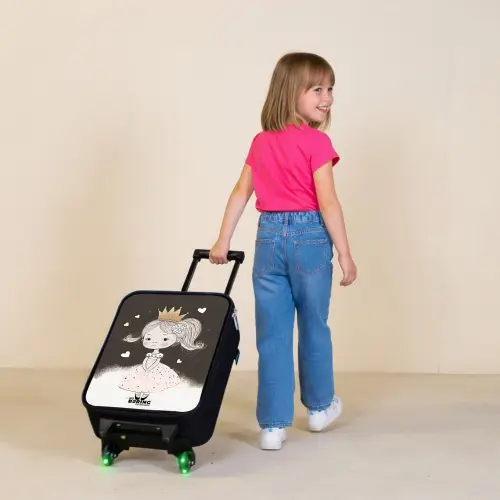 Verlegen prinses met bloem Kinderkoffer - Zwart klein -sfeer1
