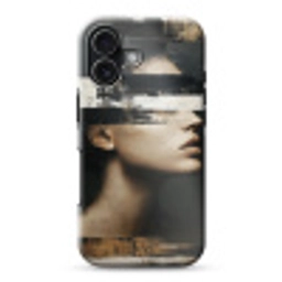 Gezicht - Vrouw - Zwart - Abstract Toughcase MagSafe Apple iPhone 17 klein -3d