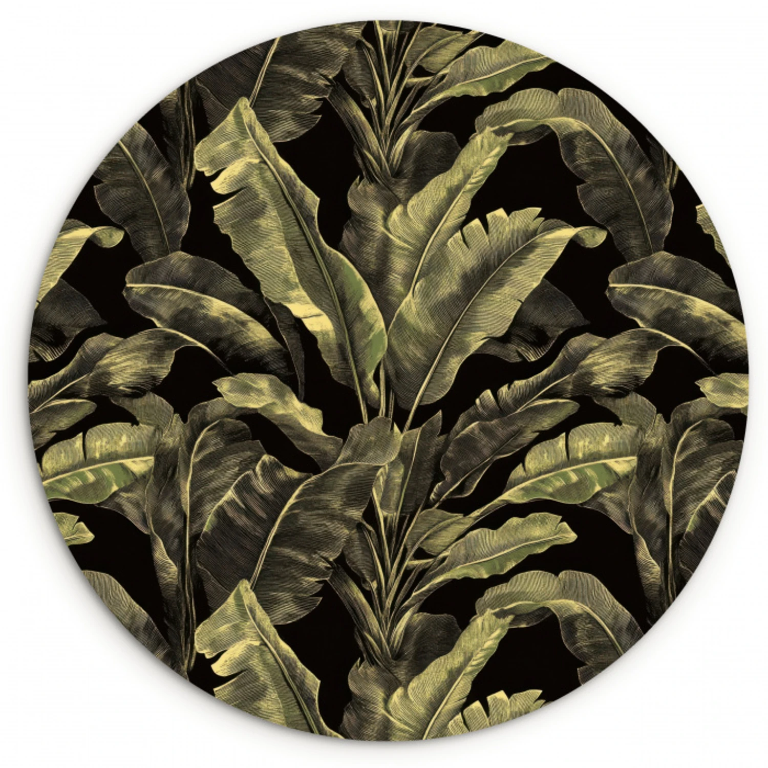 Botanisch - Bladeren - Groen Wandcirkel kunststof plaat 5mm dik klein 188 -3d