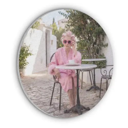 Ochtendjas - Krulspelden - Roze Akoestische PET Vilt - Rond klein -3d