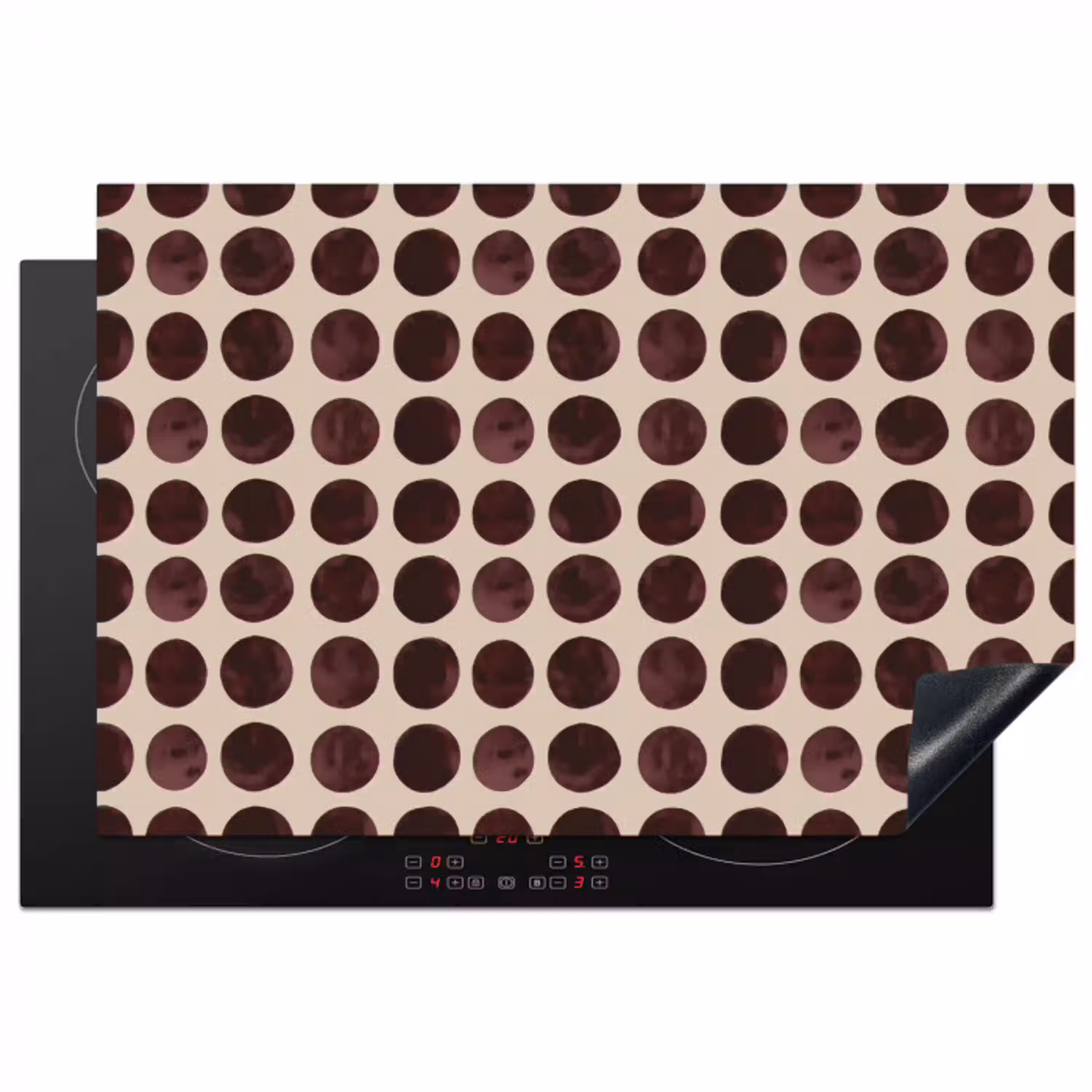Stippen - Patroon - Bruin Inductie beschermer vinyl 3mm klein 276 -3d