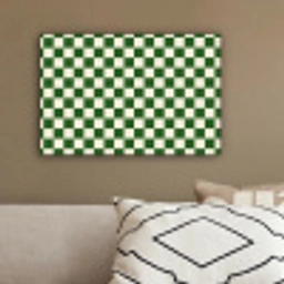 Schaakbord - Patroon - Groen canvas 2cm klein 34 -sfeer3