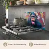 Aap - Tong - Abstract - Zwart keuken achterwand spatscherm klein -usp_NL