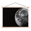 Close-up - Maan - Wit - Textuur textielposter latten blank klein -3d
