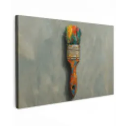 Verf - Kwast - Schilderij Tuinposter op houten frame 2 cm dik klein -3d