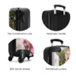 Ochtendjas - Krulspelden - Roze NBS - Handbagage koffer - Volwassenen Unisex middel zzzzzzzbolletjes_ENG