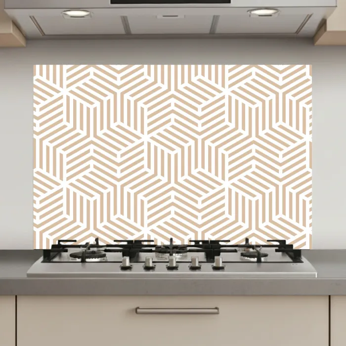 Beige - Geometrie - Patronen - Abstract keuken achterwand spatscherm klein 900 -3d_website