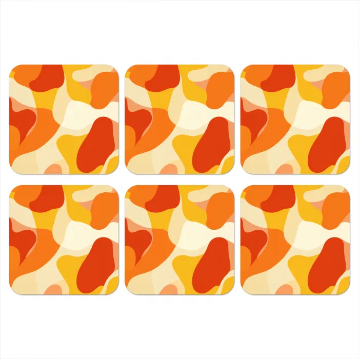 Abstract - Vormen - Oranje onderzetter kurk middel -3d