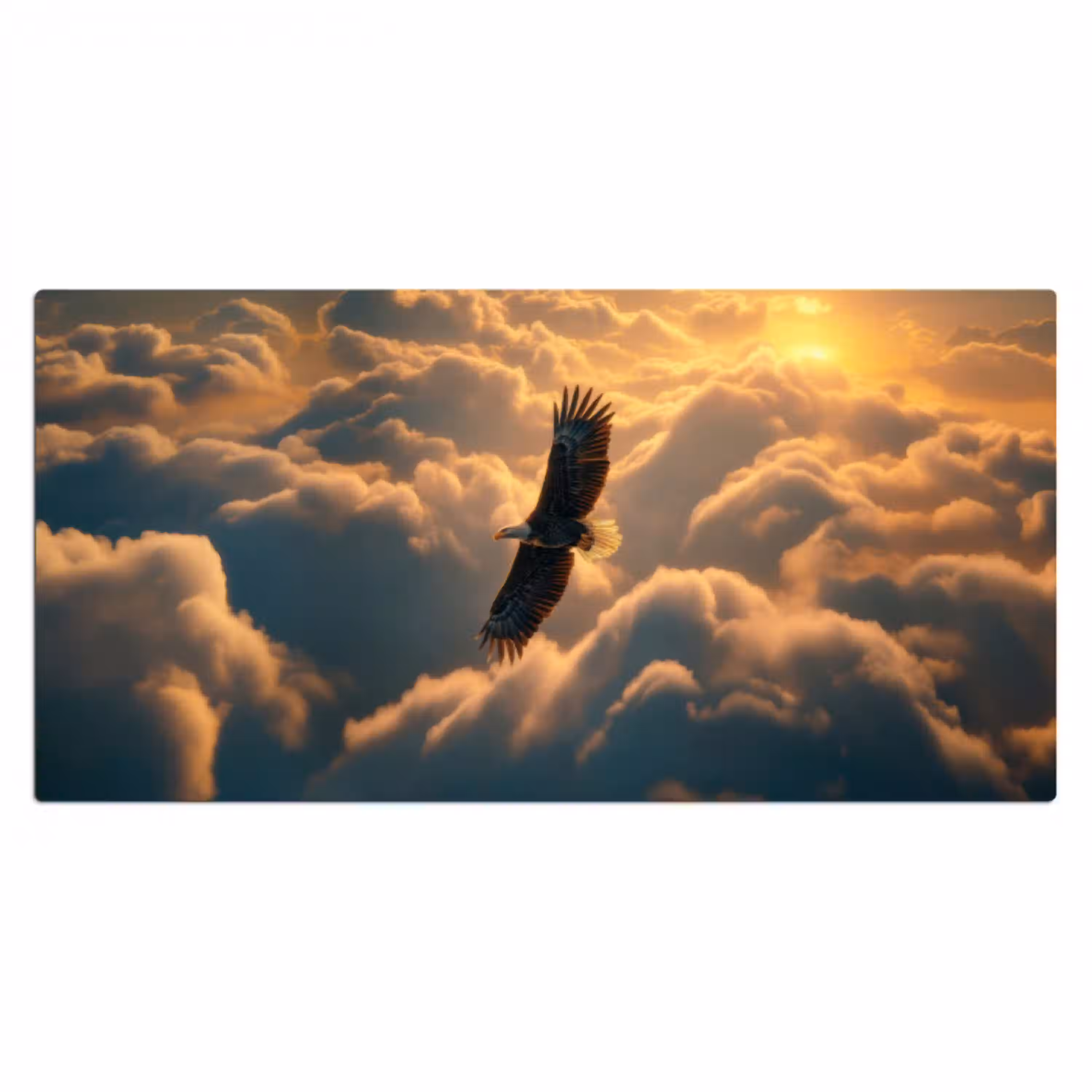 Adelaar - Wolken - Zon Muismat XXL klein -3d_leeg