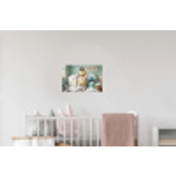 Retro - Blauw - Vrouw Muursticker klein -kinderkamer