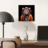 Graffiti - Luipaard - Zwart - Jas aluminium wit klein -sfeer5