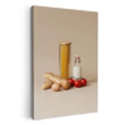 Spaghetti - Melk - Tomaten - Eieren - Brood KitchenYeah - Keuken - Canvas klein -3d