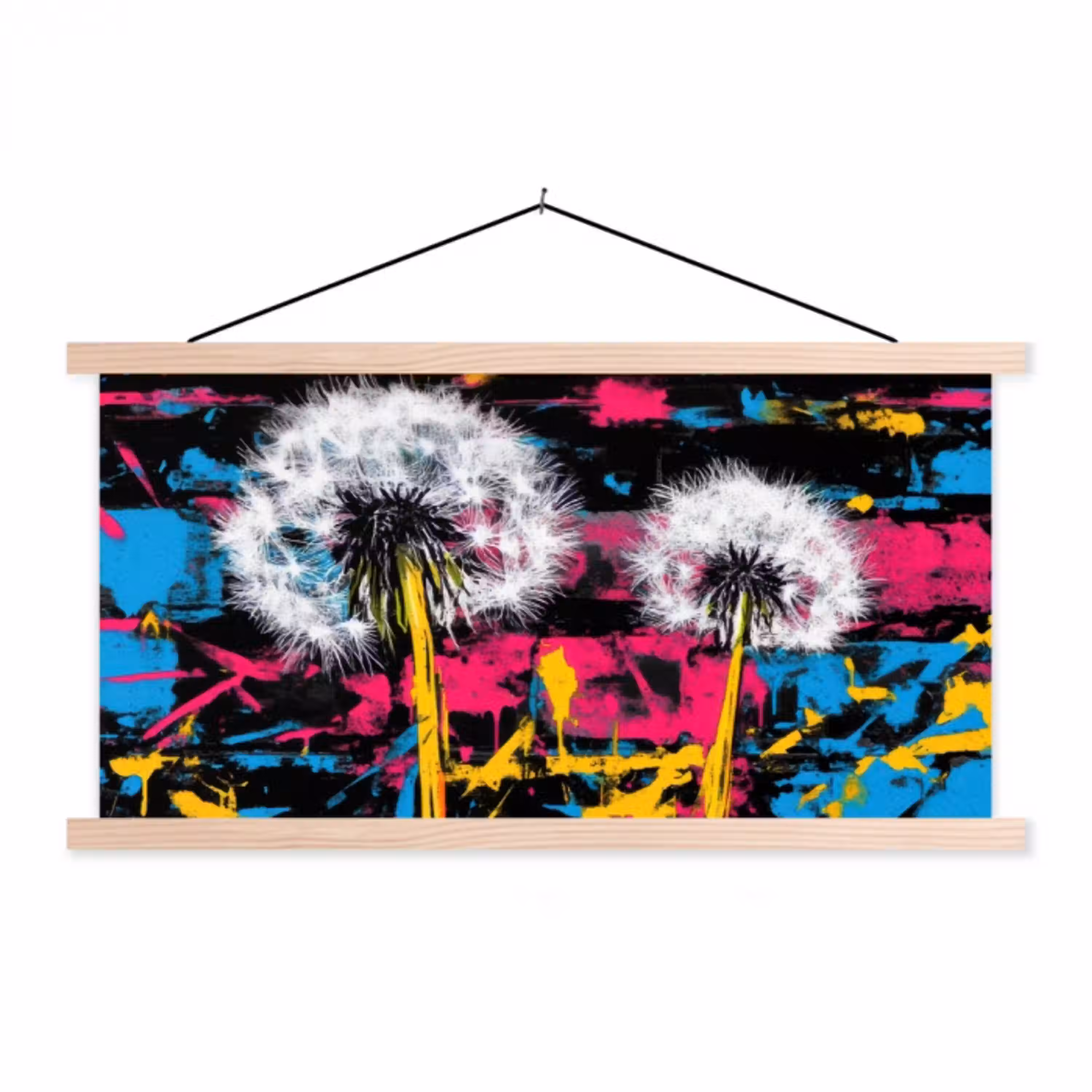 Street Art - Kleurrijk - Muur textielposter latten blank klein -3d