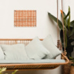 Patroon - Lijnen - Oranje tuinposter los doek klein 239 -sfeer7