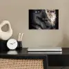 Vrouw - Goud - Zwart - Schmink - Luxe poster papier klein -sfeer1