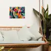 Schilderij - Abstract - Bloemen - Roze tuinposter los doek klein -sfeer7