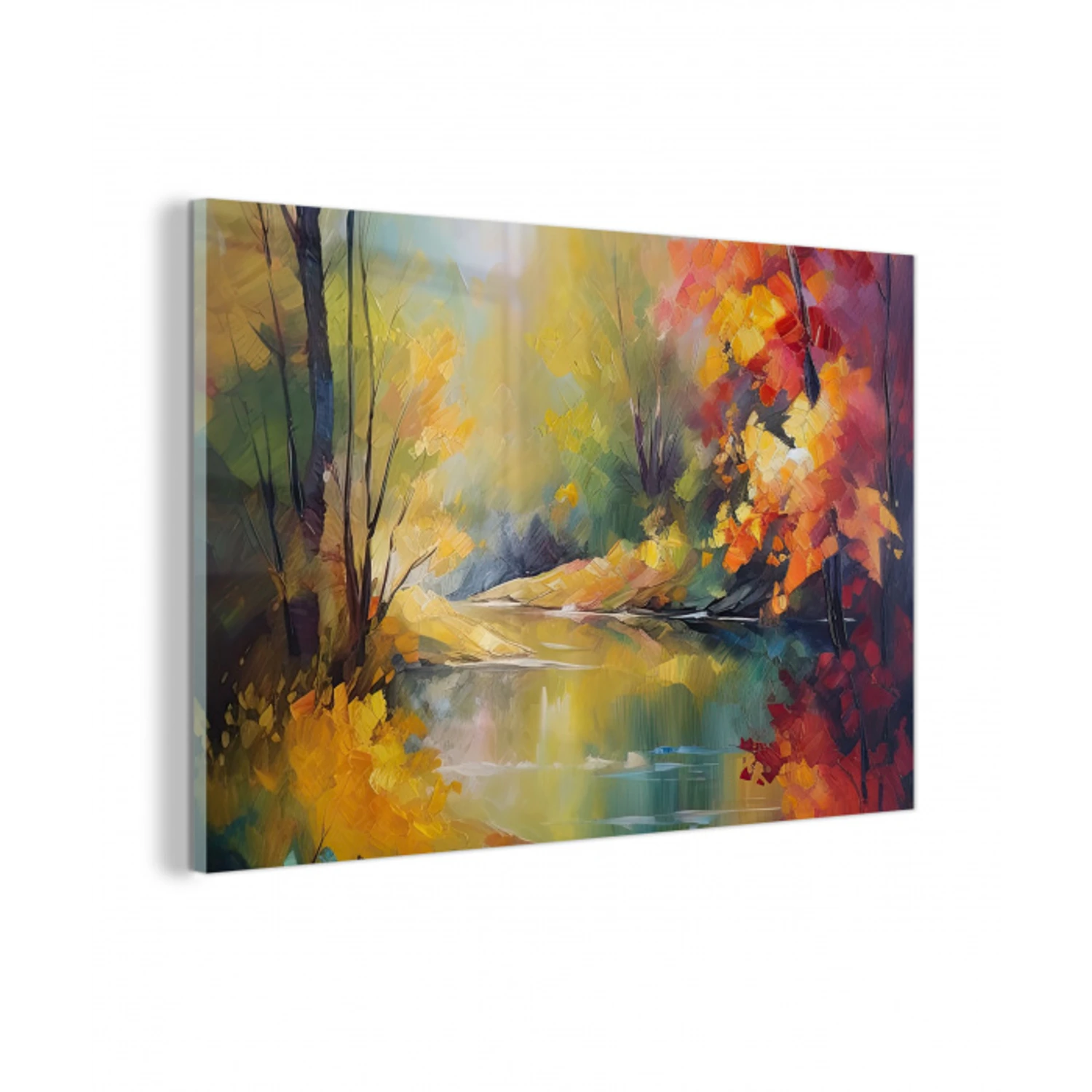 Landschap - Olieverf - Rivier - Kleurrijk plexiglas 5mm klein -z3d