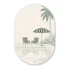 Terras - Illustratie - Groen Wandcirkel Ovaal Forex klein -3d