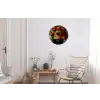 Vrouw - Granaatappel - Herfst - Zonnebril Wandcirkel aluminium klein -woonkamer