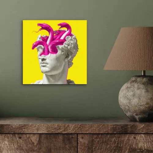 Buste - Slangen - Geel aluminium wit klein -sfeer2