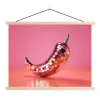 Peper - Disco - Rood - Glitter textielposter latten blank klein -3d