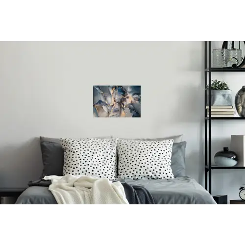 Marmer - Grijs - Blauw - Luxe - Goud Muursticker klein -slaapkamer