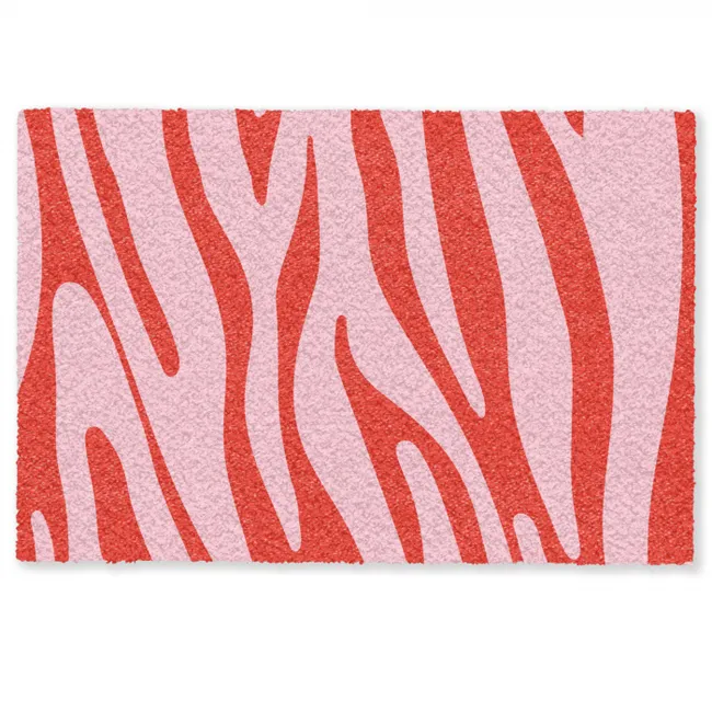 Zebraprint - Roze - Rood - Dierenprint Deurmat klein -zkaufland3d