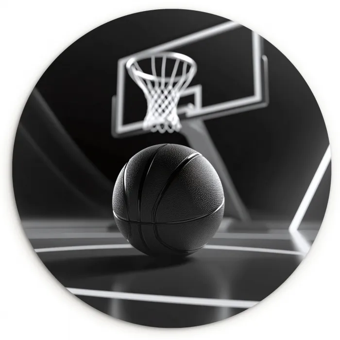 Basketbal - Basketbalveld - Lichtlijnen Wandcirkel plexiglas klein -3d