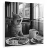 Kat - Koffie - Brood - Zwart plexiglas 5mm klein -zzzproduct_nieuw