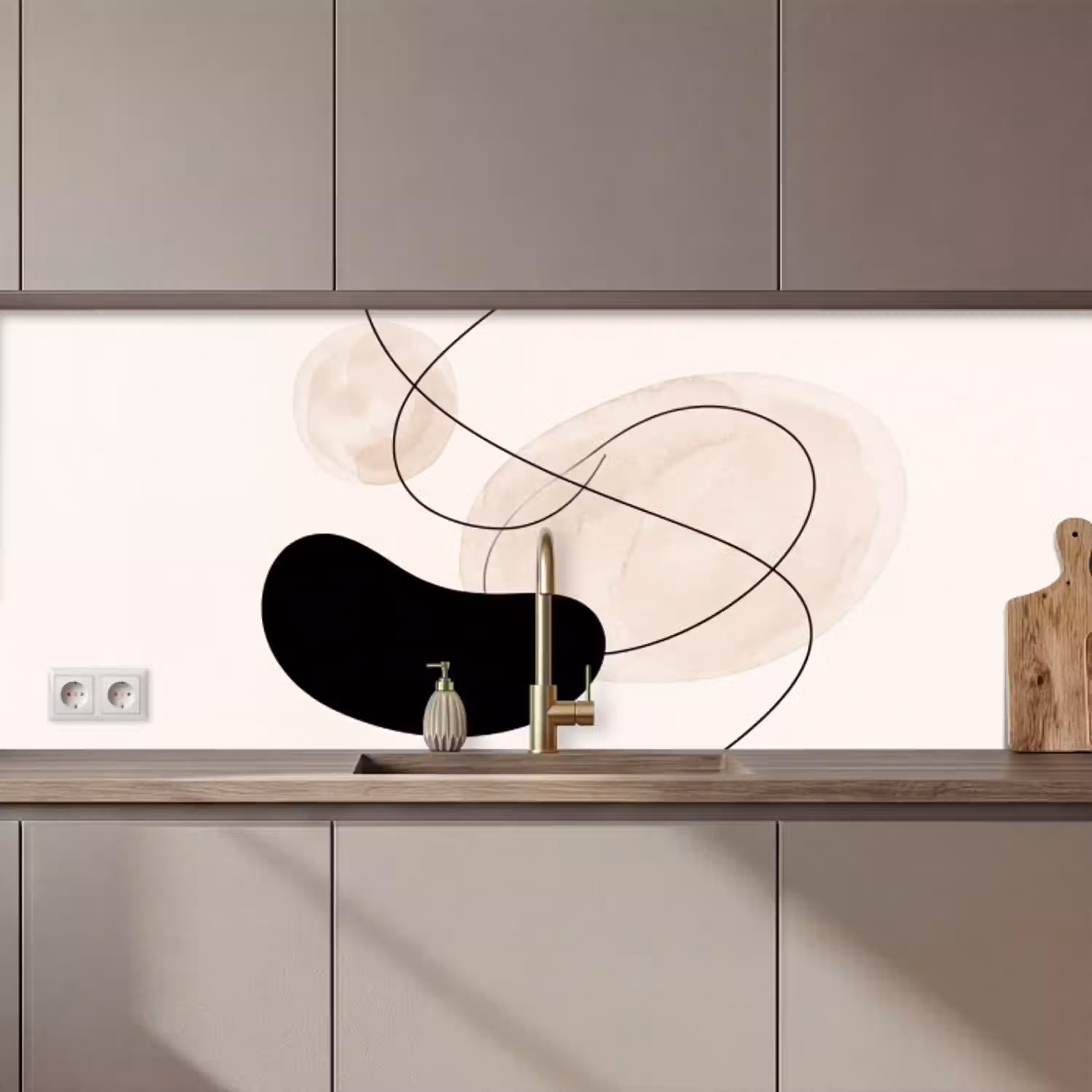Abstract - Vormen - Kunst keuken achterwand 2 middel zz_3dshopping