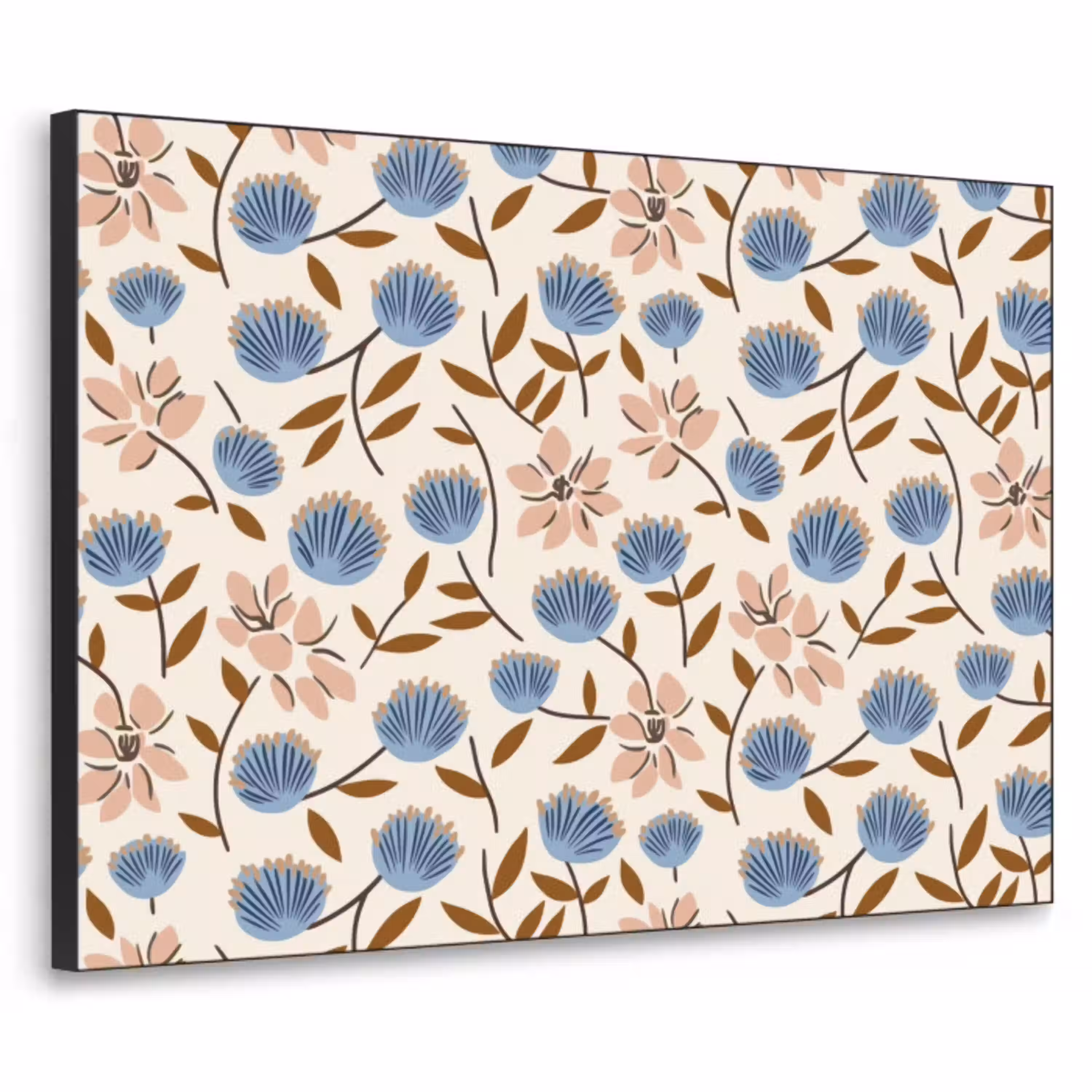 Bloemen - Wild - Blauw Textielframe zwart klein 947 -3d