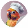 Papegaai - Koksmuts - Nieuwsgierig - Vogel Wandcirkel behangsticker klein -3d