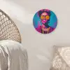 Vrouw - Kauwgom - Zonnebril - Oranje Wandcirkel plexiglas klein -sfeer5