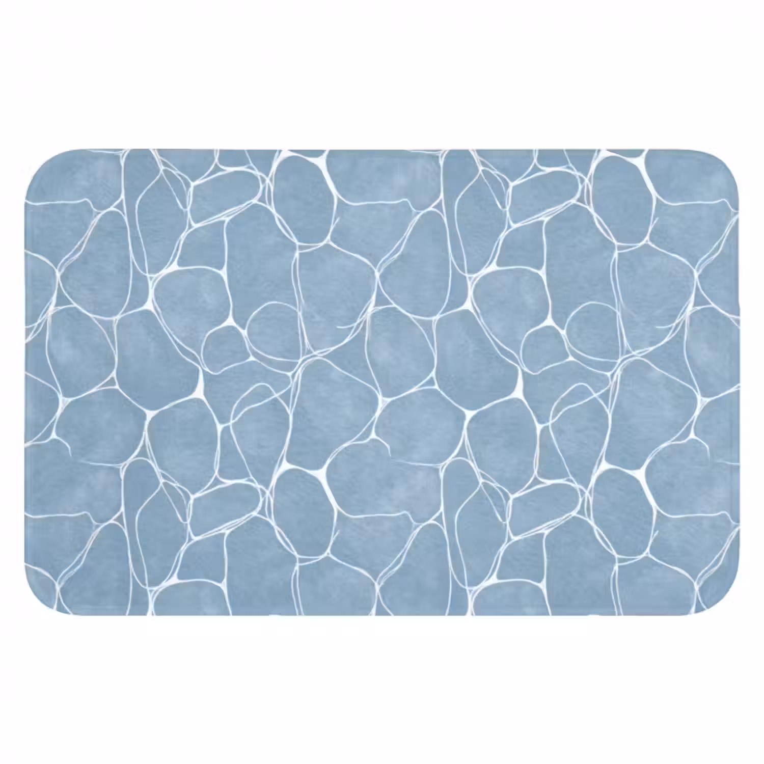 Badmat - Organisch - Patroon - Blauw