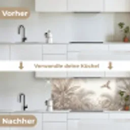Papagaai - Jungle - Tropisch keuken achterwand 2 middel -voor-na_DE