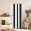 Verticale strepen - Blauw - Crème deurposter klein 289 -sfeer2