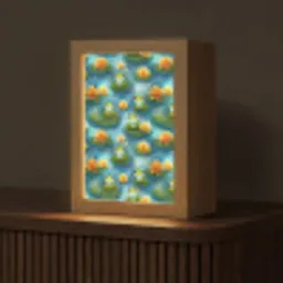 Kikker - Lelies - Groen Light Box met kabel (Tafellamp) klein 925 -z3d_website