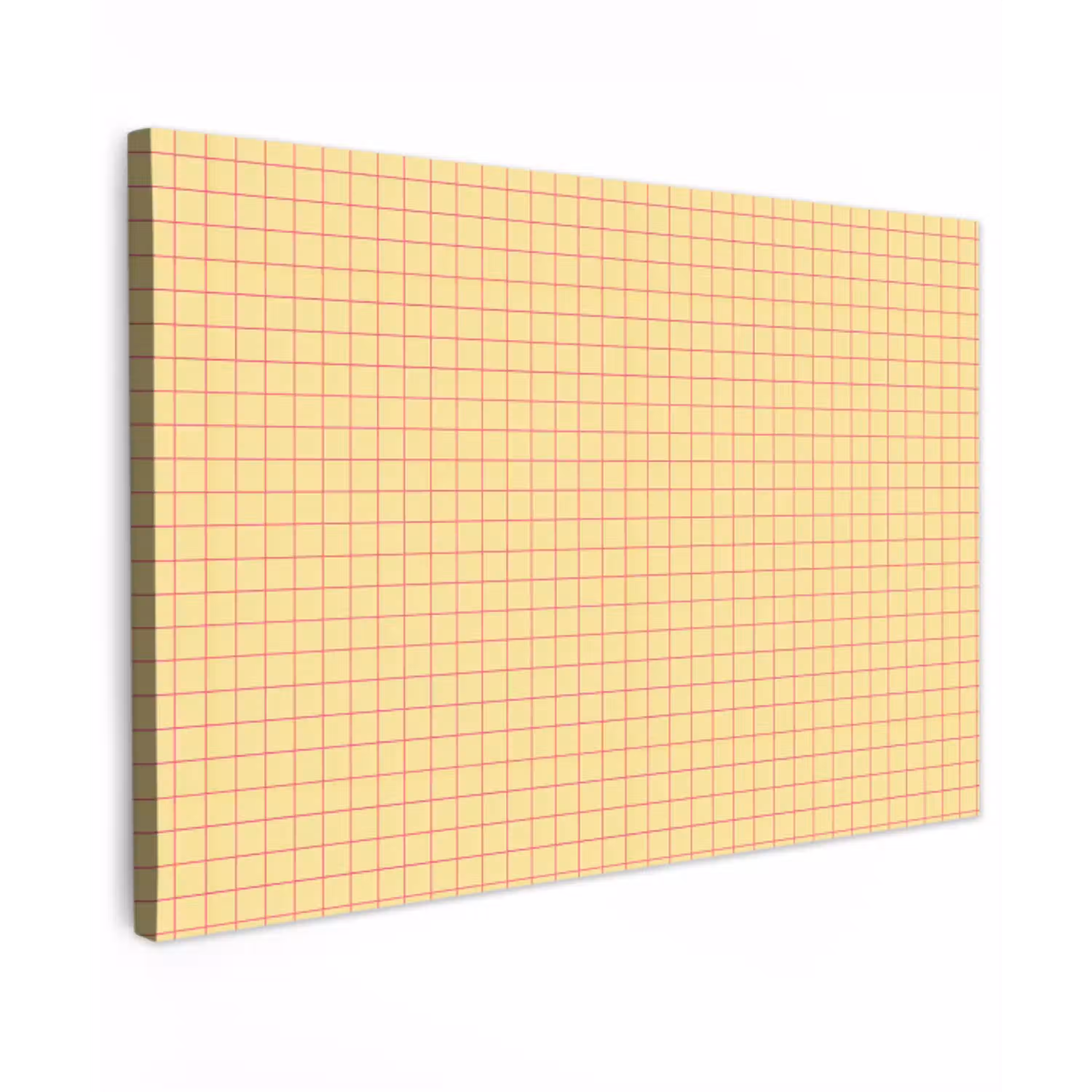 Ruitjes - Grid - Minimalistisch - Geel - Roze Tuinposter op houten frame 2 cm dik klein 845 -3d